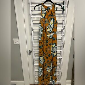 Deep orange halter top maxi dress